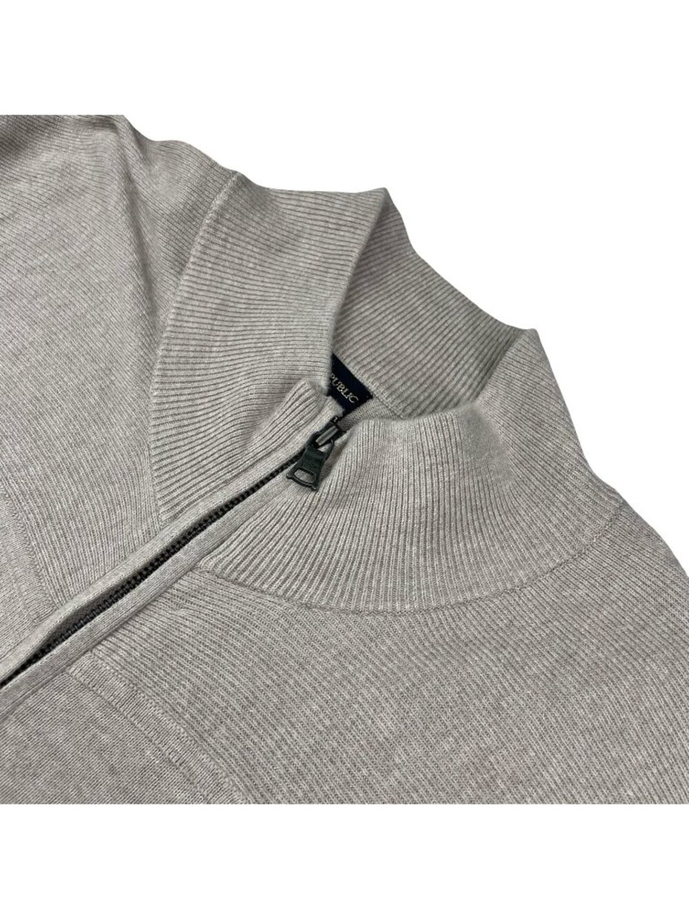 Banana Republic Men's 100% Cotton Full Zip Mock Neck Sweater Beige • XL